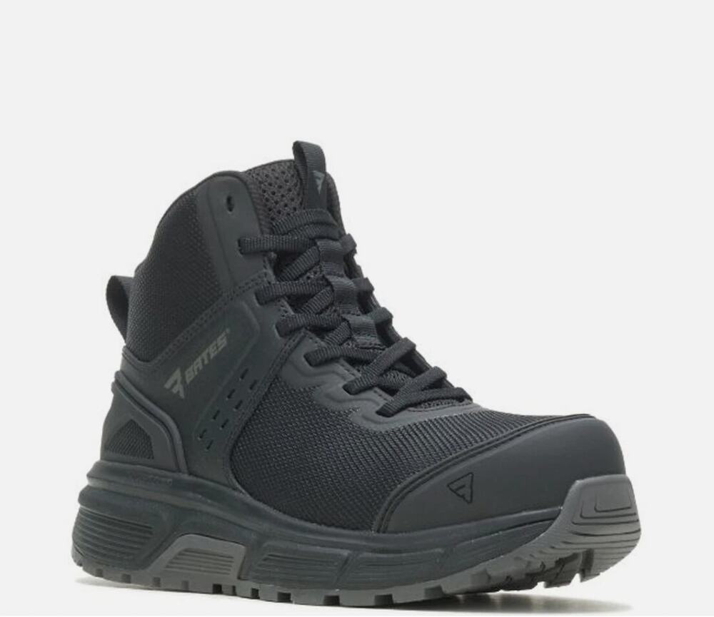 BATES Women's Jumpstart Mid Work Boots Size 5 Black Carbon Safety Toe SR NIB
